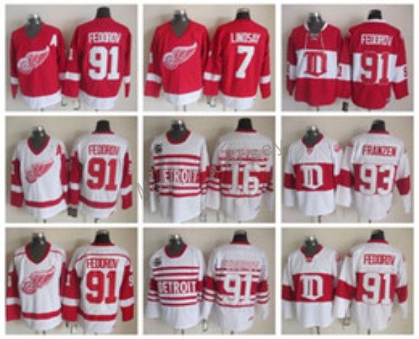 Men 91 Sergei Fedoro Jersey Detroit Red Wings 7 Ted Lindsay 93 Johan Franzen 16 Konstantinov Vintage Classic 75th Red White
Men 91 Sergei Fedoro Jersey Detroit Red Wings 7 Ted Lindsay 93 Johan Franzen 16 Konstantinov Vintage Classic 75th Red White