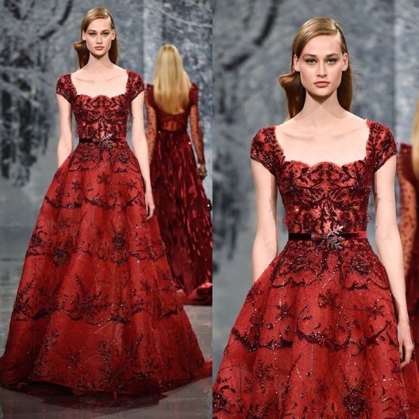 ziad nakad 2019 latest prom dresses beaded sequins crystal square neck velvet short sleeve evening gowns luxury a line formal party wear, Black
ziad nakad 2019 latest prom dresses beaded sequins crystal square neck velvet short sleeve evening gowns luxury a line formal party wear, Black