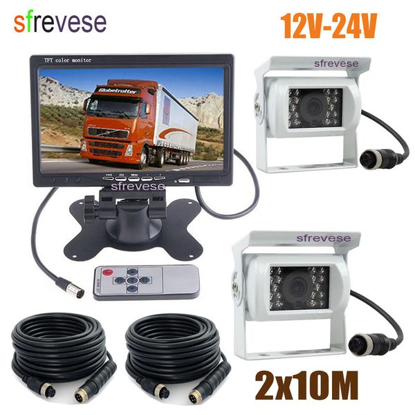 7" lcd monitor car rear view kit + 2 x 18 ir night vision ccd reverse parking backup camera 4pin waterproof for bus truck white 12v-24v
7" lcd monitor car rear view kit + 2 x 18 ir night vision ccd reverse parking backup camera 4pin waterproof for bus truck white 12v-24v