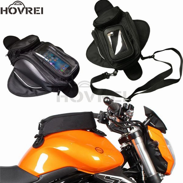 

magnetic motorcycle motorbike tank bag black universal waterproof backpack oil fuel tank bags saddle bag big small window