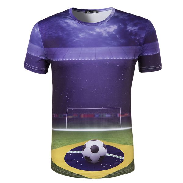 Football 3D Printed Tshirts Playground Green Men Tees UEFA Tops
