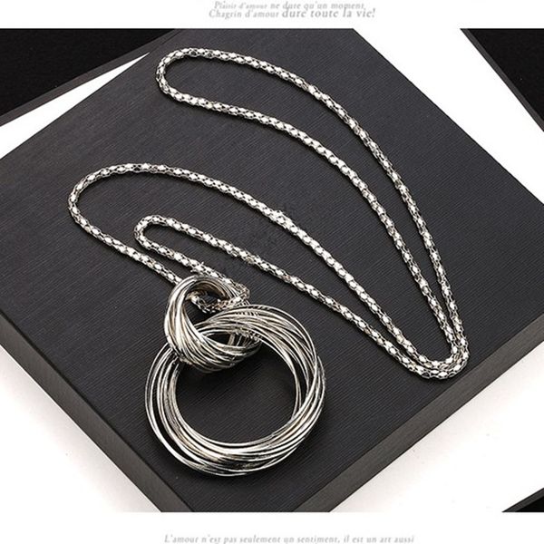 new fashion long sweater chain necklace female fashion sweater large circle decorative accessories lanyards jewelry, Silver
new fashion long sweater chain necklace female fashion sweater large circle decorative accessories lanyards jewelry, Silver