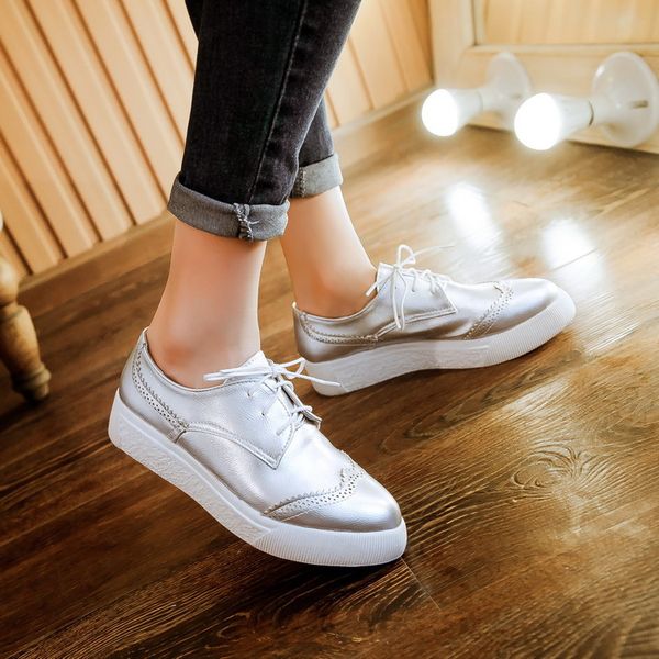 vintage british street style lady oxford loafer casual silver women lace up pointed toe thick sole shoes, Black
vintage british street style lady oxford loafer casual silver women lace up pointed toe thick sole shoes, Black