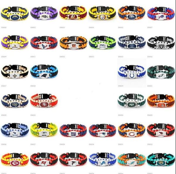 300pcs mix american football 32 team charm paracord survival bracelet friendship outdoor camping sports bracelets, Golden;silver
300pcs mix american football 32 team charm paracord survival bracelet friendship outdoor camping sports bracelets, Golden;silver