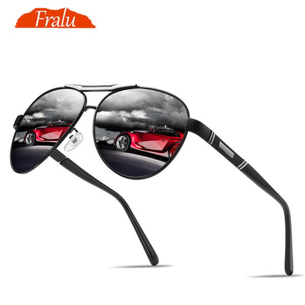 

fralu pilot mens sunglasses 2018 polarized gafas de sol mujer points for women sun polar driver glasses brand designer eyewear, White;black