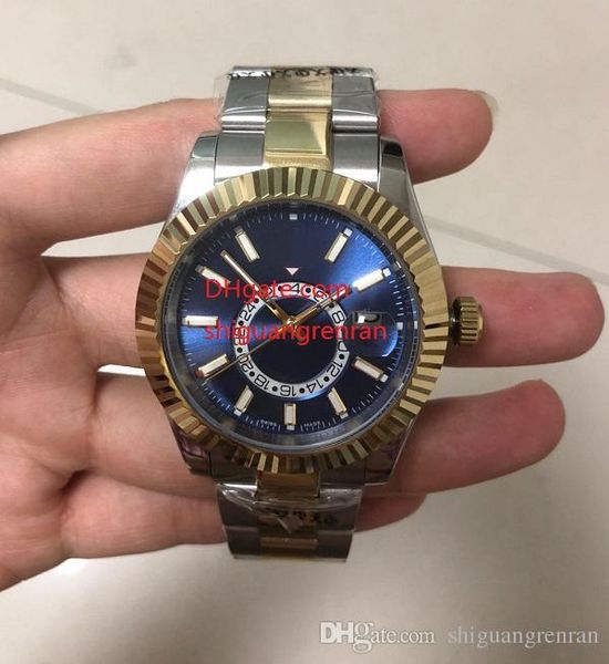 High Quality Luxury Mens Wristwatch New style Blue 42mm SKY-DWELLER 326933 18k Gold Stainless Steel Mechanical Automatic Mens Watch Watches
High Quality Luxury Mens Wristwatch New style Blue 42mm SKY-DWELLER 326933 18k Gold Stainless Steel Mechanical Automatic Mens Watch Watches