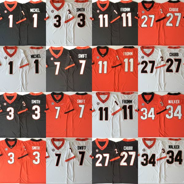 Georgia Bulldogs 1 Sony Michel 3 Roquan Smith 11 Jake Fromm 7 D'Andre Swift 27 Nick Chubb 34 Herchel Walker college Football Jersey