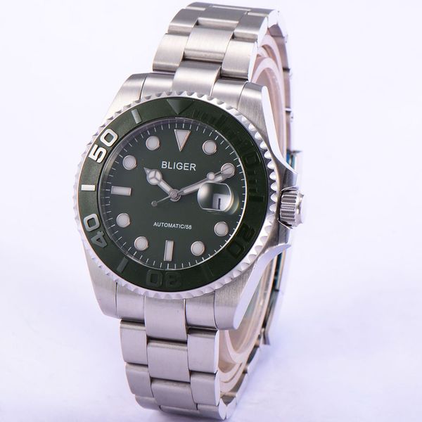 bliger 43mm ceramic bezel sapphire automatic date day mens green dial luminous mechanical hand wind watch, Slivery;brown
bliger 43mm ceramic bezel sapphire automatic date day mens green dial luminous mechanical hand wind watch, Slivery;brown