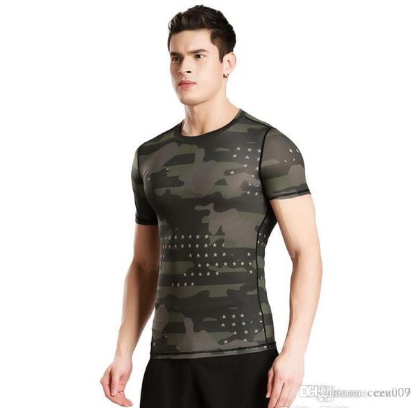 Short - sleeved tights fitness clothes men 's sports outdoor camouflage clothing sweat perspiration dry clothes basketball running T -
Short - sleeved tights fitness clothes men 's sports outdoor camouflage clothing sweat perspiration dry clothes basketball running T -