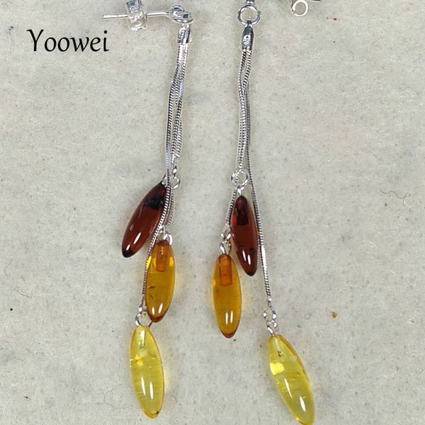 yoowei natural amber earrings for women 925 sterling silver gorgeous long drop dangling earrings baltic amber jewelry wholesaler, Golden;silver
yoowei natural amber earrings for women 925 sterling silver gorgeous long drop dangling earrings baltic amber jewelry wholesaler, Golden;silver