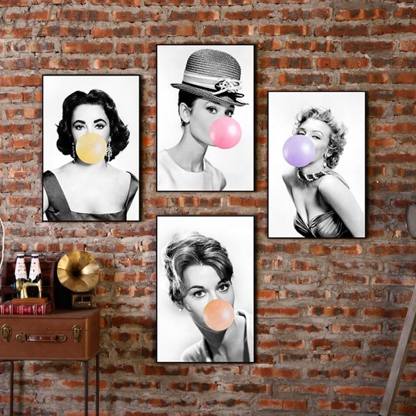 nordic movie star poster colorful audrey hepburn blows bubbles canvas painting woman beauty wall picture living room decoration
nordic movie star poster colorful audrey hepburn blows bubbles canvas painting woman beauty wall picture living room decoration