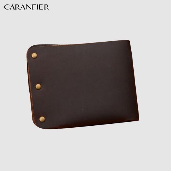 

caranfier new 100% cow genuine leather men wallets crazy horse leather purse dollor price carteira masculina 123 ing, Red;black