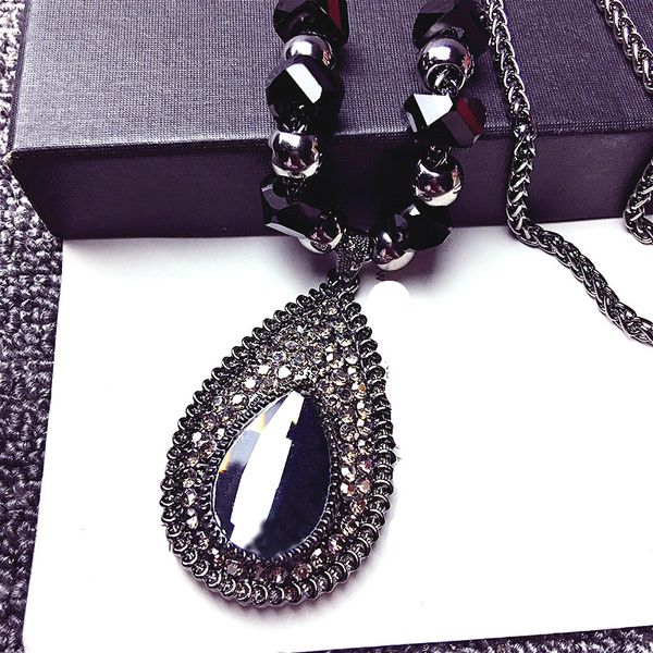 shinning water drop rhinestone long necklace women bijoux fashion simple sweater pendant jewelry accessories, Silver
shinning water drop rhinestone long necklace women bijoux fashion simple sweater pendant jewelry accessories, Silver
