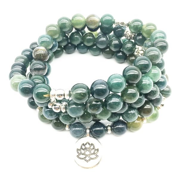 sn1353 moss stone bracelet new design fashion women`s bracelet natural stone 108 mala lotus charm yoga necklace ing, Black
sn1353 moss stone bracelet new design fashion women`s bracelet natural stone 108 mala lotus charm yoga necklace ing, Black