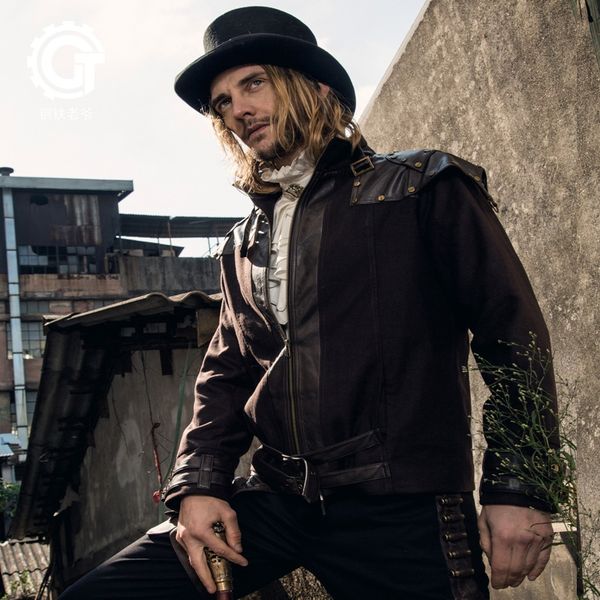 customized autumn and winter male jacket wear thick retro retro gothic style lolita metal rivet stitching casual jacket coat, Black;brown
customized autumn and winter male jacket wear thick retro retro gothic style lolita metal rivet stitching casual jacket coat, Black;brown