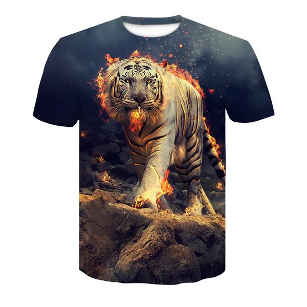 men's t-shirt flame tiger 3d printing 2018 men's short-sleeved cool round neck trend t-shirt summer men and women clothing, White;black
men's t-shirt flame tiger 3d printing 2018 men's short-sleeved cool round neck trend t-shirt summer men and women clothing, White;black