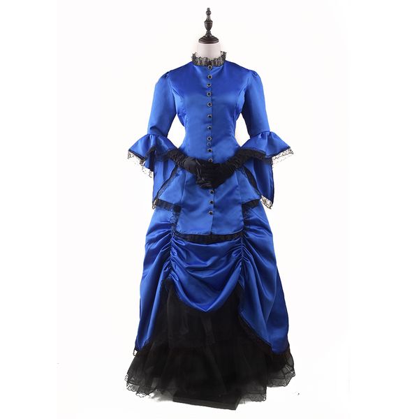 royal blue victorian bustle dress woman's elegant ball gown vintage renaissance dresses steampunk dress halloween costumes, Black;red
royal blue victorian bustle dress woman's elegant ball gown vintage renaissance dresses steampunk dress halloween costumes, Black;red