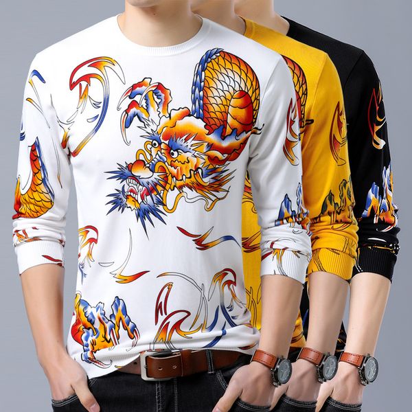 creative 3d dragon pattern printing luxury pullover knitted sweater autumn 2018 high-quality cotton soft thin sweater men -xxxl, White;black
creative 3d dragon pattern printing luxury pullover knitted sweater autumn 2018 high-quality cotton soft thin sweater men -xxxl, White;black