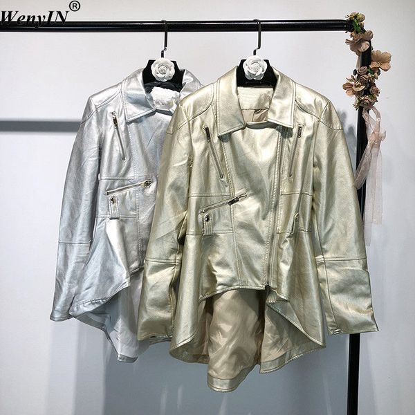 wenyin 2018 autumn winter fashion streetwear metallic dovetail pu jacket women casual coat outwear motorcycle jacket wy-585, Black
wenyin 2018 autumn winter fashion streetwear metallic dovetail pu jacket women casual coat outwear motorcycle jacket wy-585, Black