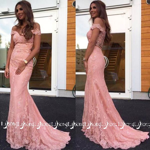 pink lace off shoulder sheer prom dress mermaid vestido de festa party wear evening dresses bridesmaid maxi gowns wholesale sweep train, Black
pink lace off shoulder sheer prom dress mermaid vestido de festa party wear evening dresses bridesmaid maxi gowns wholesale sweep train, Black