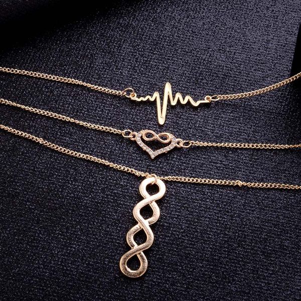multi-layer necklace electrocardiogram collar lucky 8 tassel chain necklace, Golden;silver
multi-layer necklace electrocardiogram collar lucky 8 tassel chain necklace, Golden;silver