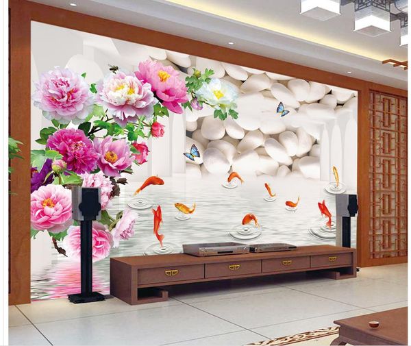 3d wallpaper mural decor p backdrop the peony nine fish figure 3 d tv setting wall space
3d wallpaper mural decor p backdrop the peony nine fish figure 3 d tv setting wall space