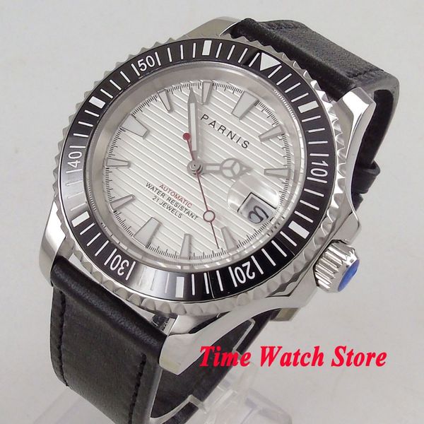 41mm watch white dial sapphire glass luminous ceramic bezel leather strap 5atm miyota automatic wristwatch men 1062, Slivery;brown
41mm watch white dial sapphire glass luminous ceramic bezel leather strap 5atm miyota automatic wristwatch men 1062, Slivery;brown