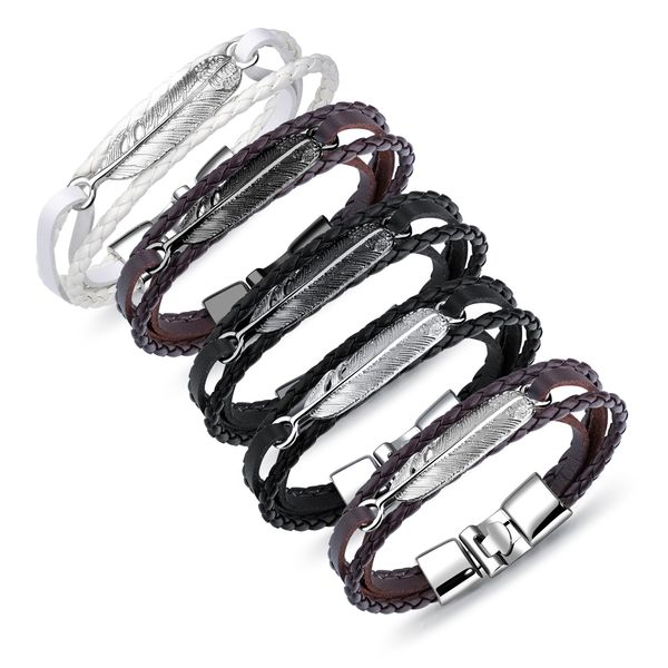 vintage pu leather male men bracelet & bangles angel feather bracelets men charm chain jewelry mujer pulseras ph1258, Black
vintage pu leather male men bracelet & bangles angel feather bracelets men charm chain jewelry mujer pulseras ph1258, Black