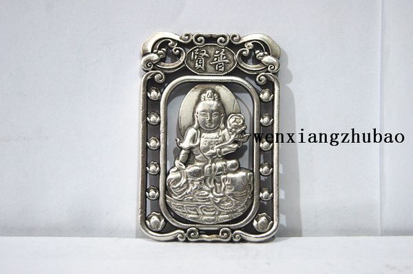 antique white copper double - side lotus - bodhisattva (pendant). talisman necklace pendant., Silver
antique white copper double - side lotus - bodhisattva (pendant). talisman necklace pendant., Silver