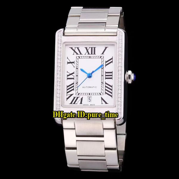 new solo w5200026 w5200027 date white dial automatic mens watch silver caes diamond bezel stainless steel band gents wristwatches, Slivery;brown
new solo w5200026 w5200027 date white dial automatic mens watch silver caes diamond bezel stainless steel band gents wristwatches, Slivery;brown