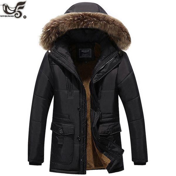 

xiyouniao winter jacket middle age men plus thick warm coat jacket men's casual hooded parka coat large size 6xl 7xl 8xl, Black;brown