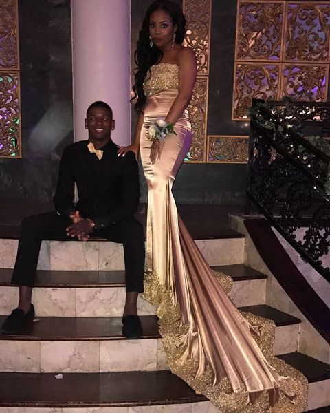 gold black girls mermaid prom dresses beads strapless lace applique sequined elegant formal dresses evening wear vestidos de fiesta
gold black girls mermaid prom dresses beads strapless lace applique sequined elegant formal dresses evening wear vestidos de fiesta
