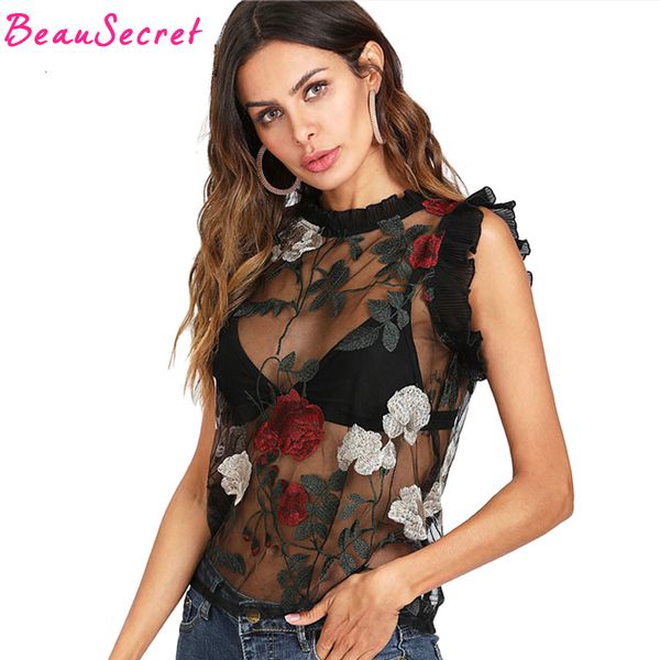 ladies flowers embroidery lace shirt mesh transparent sleeveless blouse sheer clubwear without inner, White
ladies flowers embroidery lace shirt mesh transparent sleeveless blouse sheer clubwear without inner, White