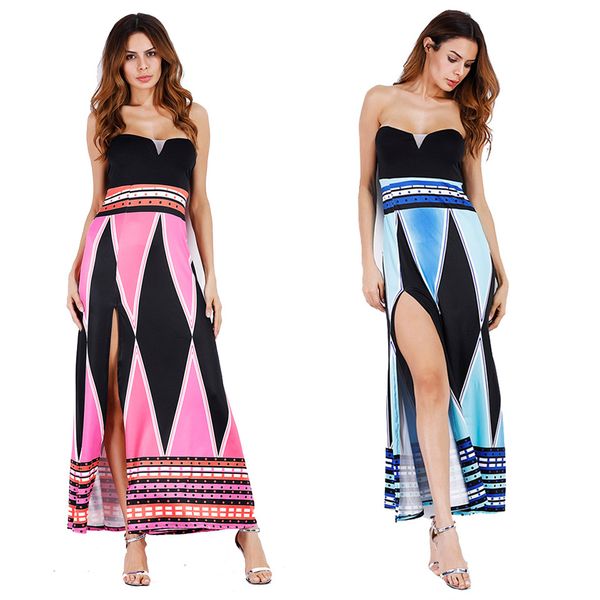 europe and the united states large size women's 2018 summer bra, split rhombus color crash dress, long skirt female, Black;gray
europe and the united states large size women's 2018 summer bra, split rhombus color crash dress, long skirt female, Black;gray