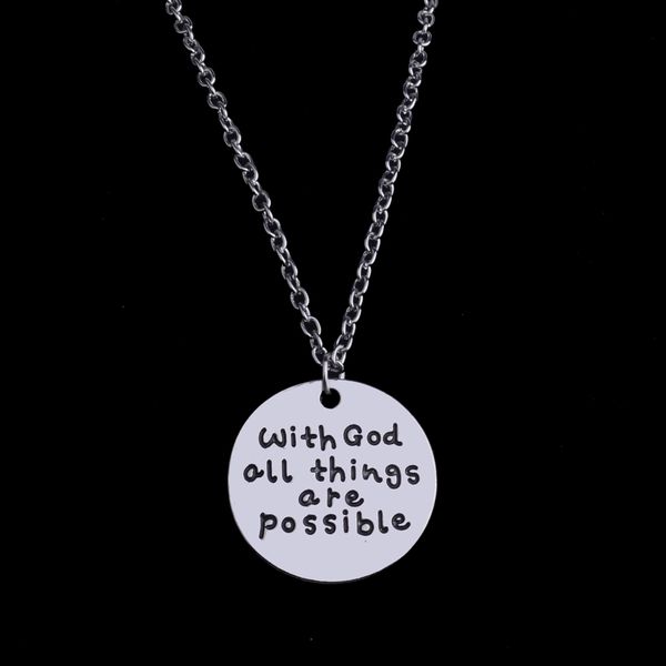 with god all things are possible jesus christian pendants chain necklace women men friends bff necklaces gifts religious jewelry, Silver
with god all things are possible jesus christian pendants chain necklace women men friends bff necklaces gifts religious jewelry, Silver