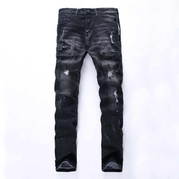 size straight biker jeans high qulaity zipper broken printed pants large designer sales male streetwear oawqx, Black
size straight biker jeans high qulaity zipper broken printed pants large designer sales male streetwear oawqx, Black