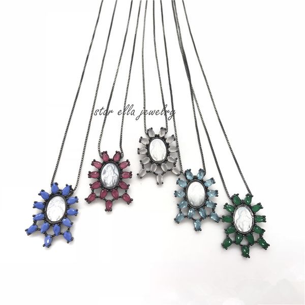 single piece many colors micro pave cz with setting glass stone mother of pearl virgin maria pendant necklace jewelry, Silver
single piece many colors micro pave cz with setting glass stone mother of pearl virgin maria pendant necklace jewelry, Silver