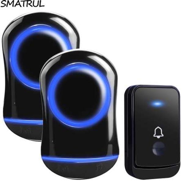 smatrul waterproof wireless doorbell eu plug home cordless door bell ring chime 200m range 1 2 button 2 receiver led light black
smatrul waterproof wireless doorbell eu plug home cordless door bell ring chime 200m range 1 2 button 2 receiver led light black