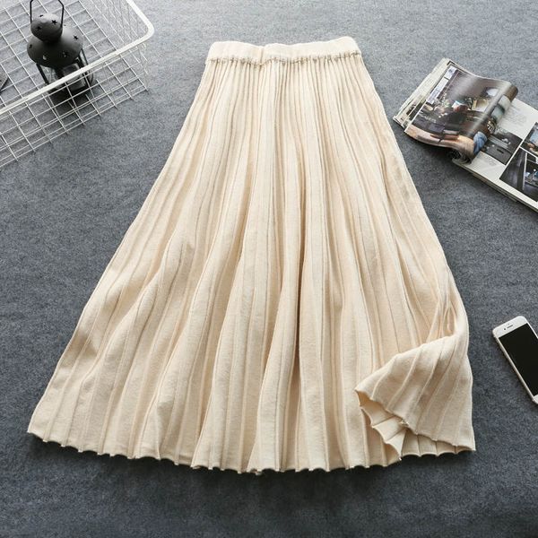 autumn pleated skirt women plus size elastic waist thicken knitted skirts womens jupe femme elegant maxi long skirt saia c4699, Black
autumn pleated skirt women plus size elastic waist thicken knitted skirts womens jupe femme elegant maxi long skirt saia c4699, Black