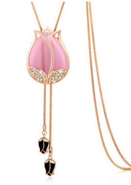 new style new tulip necklace long sweater chain opal necklace women's fashion matching clothes accessories fashion classic exquisite, Silver
new style new tulip necklace long sweater chain opal necklace women's fashion matching clothes accessories fashion classic exquisite, Silver