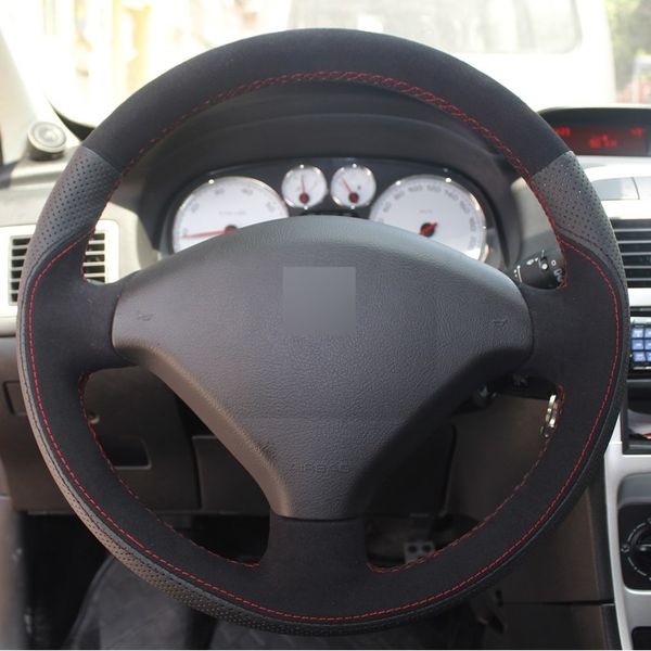 black genuine leather suede hand-stitched car steering wheel cover for peugeot 307
black genuine leather suede hand-stitched car steering wheel cover for peugeot 307