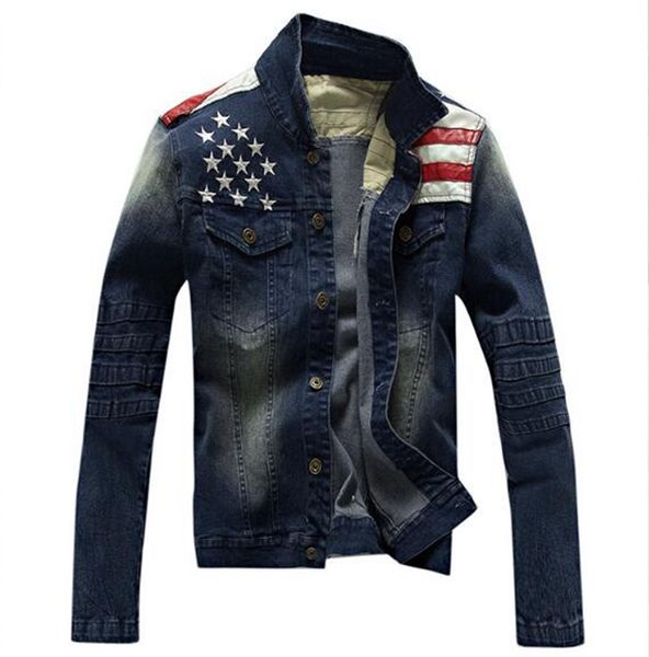 denim jacket short paragraph slim personality spell color coat korean men s-2xl, Black;brown 
denim jacket short paragraph slim personality spell color coat korean men s-2xl, Black;brown