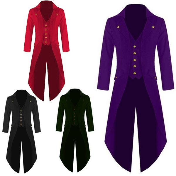 2018 men long tuxedo suit jackets tail coat steampunk gothic performance uniforms cosplay costume fancy dress party clothes, White;black
2018 men long tuxedo suit jackets tail coat steampunk gothic performance uniforms cosplay costume fancy dress party clothes, White;black