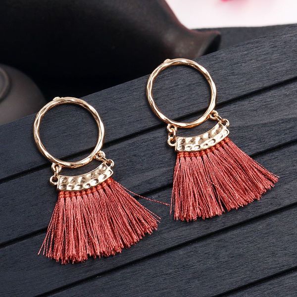 2018 fashion bohemian tassel earring ethnic boho golden small circle multicolor fringe dangle earrings for women charm jewelry, Silver
2018 fashion bohemian tassel earring ethnic boho golden small circle multicolor fringe dangle earrings for women charm jewelry, Silver