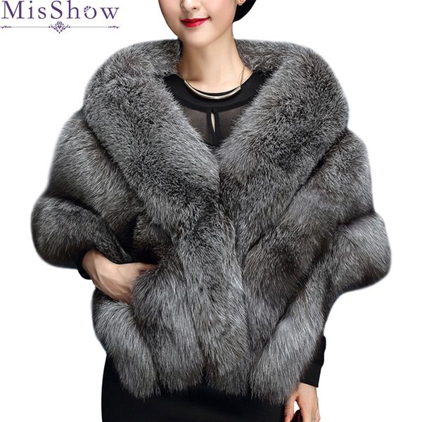 2018 winter warm fashion women faux fur coat leather grass fur collar ponchos and capes bridal wedding outwear shawl capes, Black
2018 winter warm fashion women faux fur coat leather grass fur collar ponchos and capes bridal wedding outwear shawl capes, Black