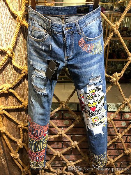 Famou luxury italian brand dolc factory lim fit autumn fa hion patchwork denim ripped zipper biker kinny 3d printed jean hole for men, Blue
Famou luxury italian brand dolc factory lim fit autumn fa hion patchwork denim ripped zipper biker kinny 3d printed jean hole for men, Blue