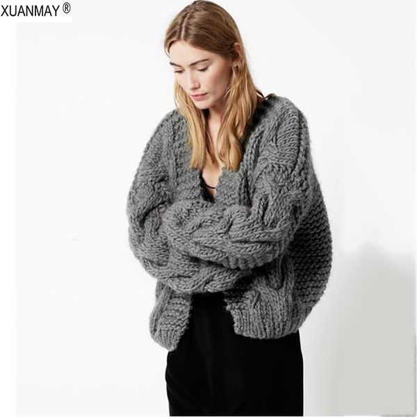 2018 autumn and winter women coarse wool thick and warm cardigan sweater streetwear female handmade crochet hook sweater coat, White;black
2018 autumn and winter women coarse wool thick and warm cardigan sweater streetwear female handmade crochet hook sweater coat, White;black