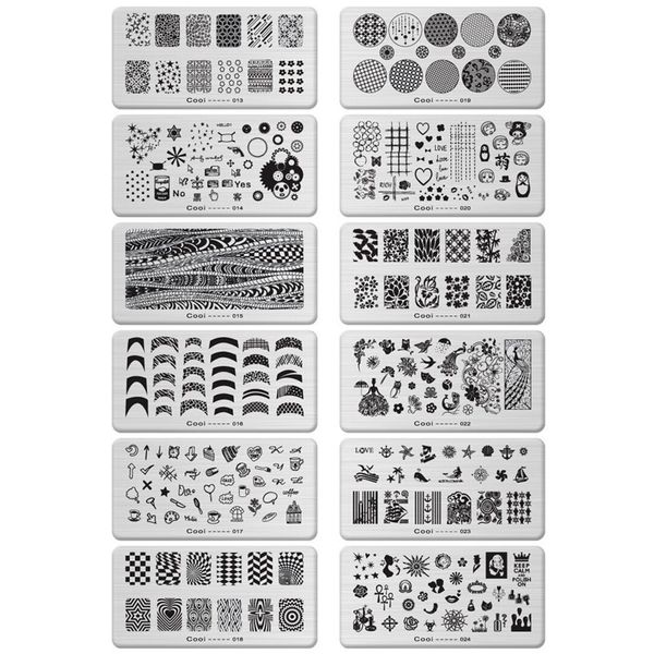 12 design 6*12cm stainless steel template nail art polish stamping plates 3d pattern stencils for nails jh114, White
12 design 6*12cm stainless steel template nail art polish stamping plates 3d pattern stencils for nails jh114, White