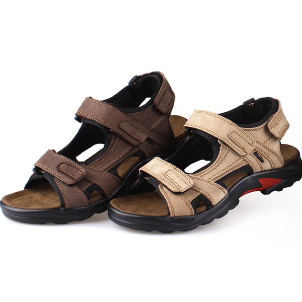 men's sandals slippers genuine leather cowhide men sandals brand designer classical summer flat footwear man beach casual shoes, Black
men's sandals slippers genuine leather cowhide men sandals brand designer classical summer flat footwear man beach casual shoes, Black