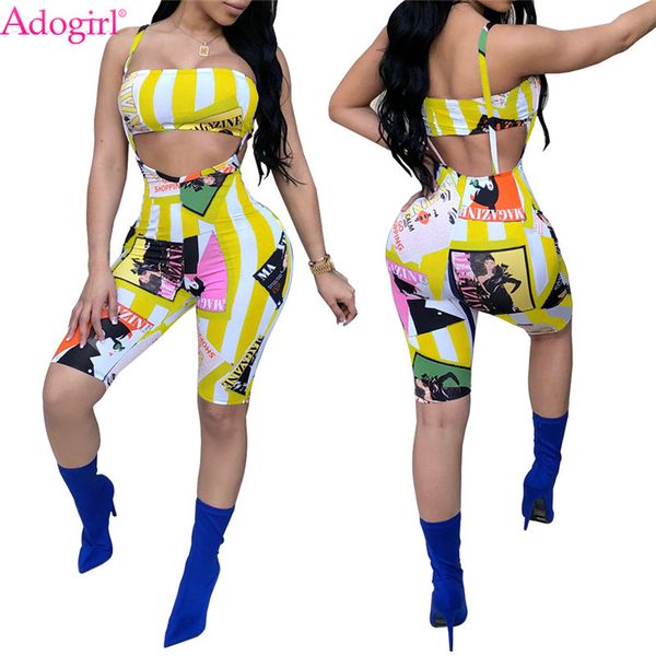 adogirl stripe print women tracksuit strapless crop knee length suspender pants two piece set club jumpsuit outfits, White
adogirl stripe print women tracksuit strapless crop knee length suspender pants two piece set club jumpsuit outfits, White
